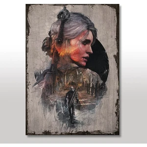 Ahşap Tablo Eski Witcher 3 Steelbook Art