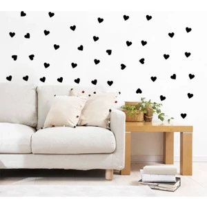 Siyah Kalp Yağmuru Sticker