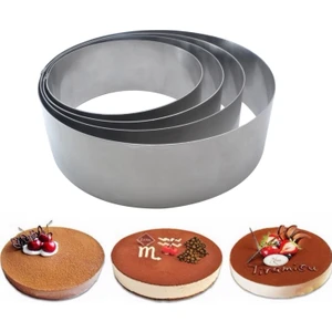 Narkalıp Yuvarlak Çember Kek Pasta Kalıbı 4'lü Set 10 Cm