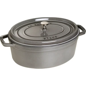 Döküm Tencere Oval 33 cm Grafit Gri