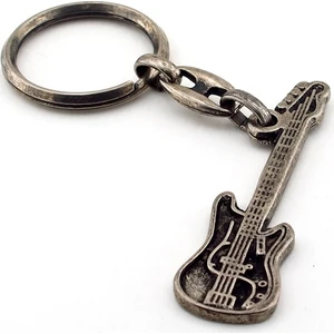 Elektro Gitar  Antrasit Eskitme Metal Anahtarlık Kc699