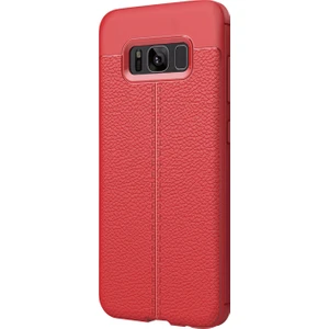 Samsung Galaxy S8 Plus Kılıf Suni Deri Dokulu Silikon