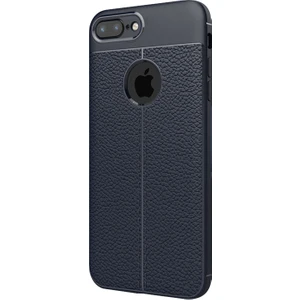 Apple iPhone 8 Plus Kılıf Suni Deri Dokulu Silikon