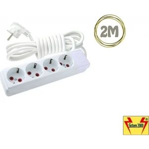 Sistem 2000 4 Lü 2 Metre Çoklu Priz