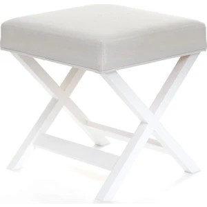 Evka Ahşap Bench Puf Light - Beyaz