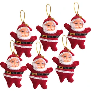 Yılbaşı Kırmızı Noel Baba Ağaç Süsü 6lı