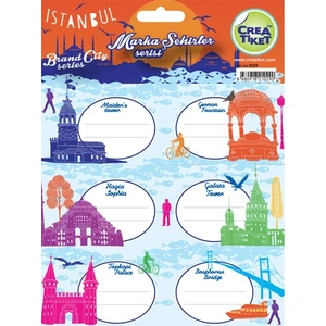 CreaTiket 1029 Marka ve Şehirler Serisi Okul Etiketi