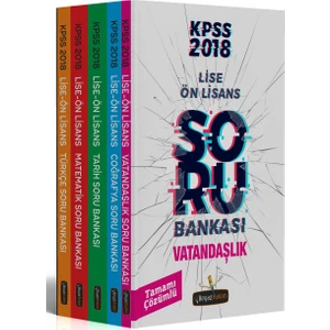 Beyaz Kalem Yayınları 2018 KPSS Lise Ön Lisans Soru Bankası Çözümlü Modüler Set