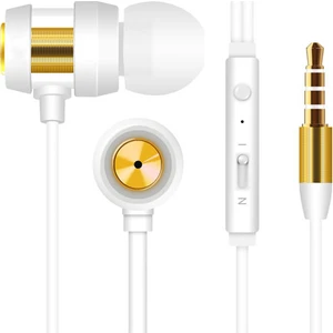 SN-J01 Mobil Telefon Uyumlu Kulak İçi Beyaz/Gold Mikrofonlu Kulaklık