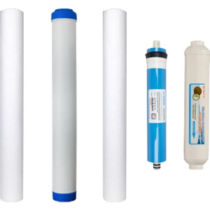 WaterGold Su Arıtma 20 inç Filtre Takımı + Membran ve Tatlandırıcı Filtre