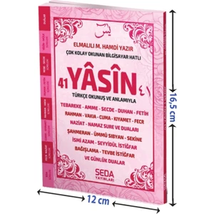 Yasin Arapça Türkçe Okunuş Ve Anlamıyla (Pembe Kapak-Fihristli-Çanta Boy-Kod:188) - Elmalılı Muhammed Hamdi Yazır