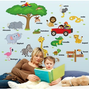 Crystal Kids Orman Hayvanları ve İsimleri Çocuk ve Bebek Odası PVC Duvar Sticker