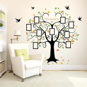 Crystal Kids Dev Boyutlu Soy Ağacı Şekilli Fotoğraf Resim Çerçeveli PVC Duvar Sticker