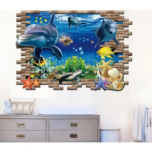 Crystal Kids Deniz ve Yunuslar 3 Boyutlu Çocuk Odası XL PVC Duvar Sticker