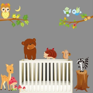 Crystal Kids Orman Hayvanları Çocuk ve Bebek Odası PVC Duvar Sticker