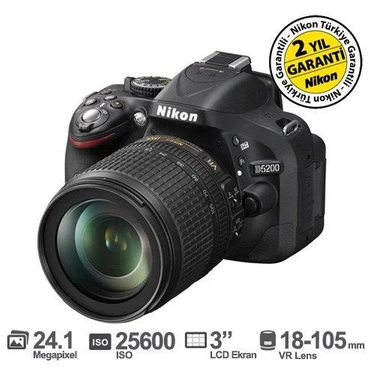 Nikon D5200 18-105 VR Kit 24.1 MP  Dijital SLR Fotoğraf