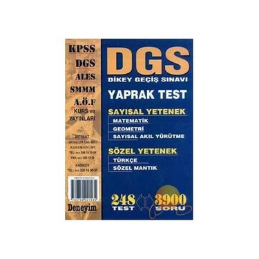 Dgs Yaprak Test Kitabi Ve Fiyati Hepsiburada