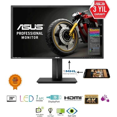 Asus PB287Q 28 1ms (HDMI+MHL+Display) 4K UHD Led Monitör