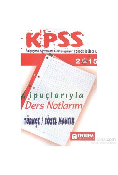Teorem Kpss Türkçe İpuçlarıyla Ders Notlarım 2015-Kolektif