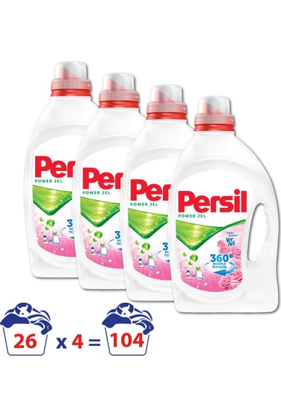 Persil Jel Sıvı Çamaşır Deterjanı Gülün Büyüsü 26 Yıkama 4'lü Paket