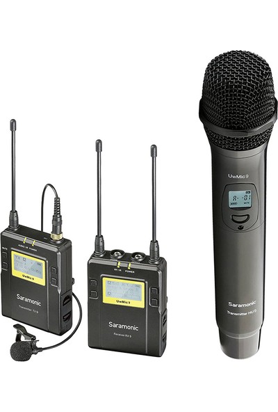 Saramonic UwMic9 ve HU9 (RX9+TX9+HU9) Wireless Yaka ve El Mikrofonu