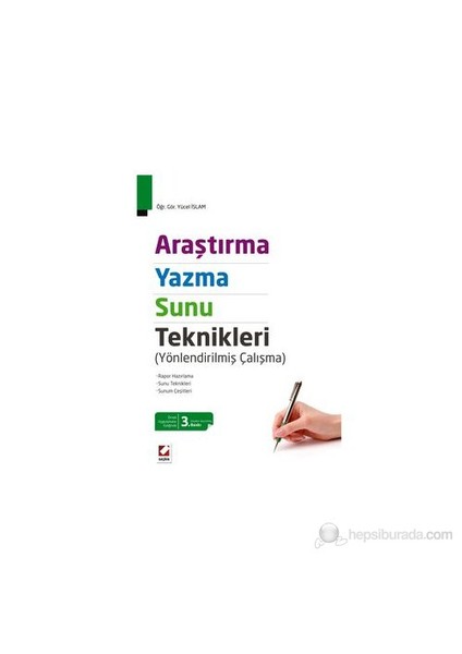 Araştırma, Yazma ve Sunu Teknikleri (Yönlendirilmiş Çalışma)