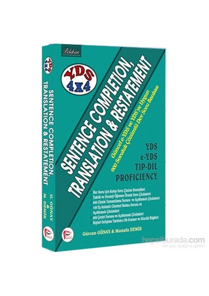 Pelikan Yds 2016 4X4 1.Kitap Sentence Completion,Translation And Restatement-Gürcan Günay