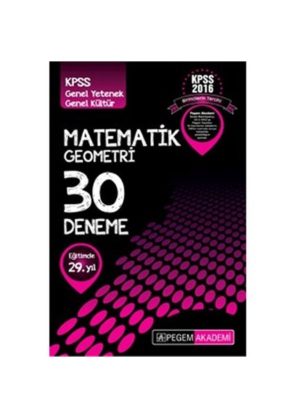 2016 KPSS Matematik-Geometri 30 Deneme