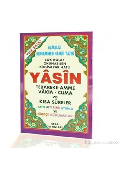 Yasin Tebareke Amme Satır Altı Mealli (Çanta Boy, Kod: 116)-Elmalılı Muhammed Hamdi Yazır