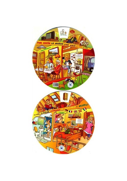 Kelime Çarkı –Ev Ve Ev Eşyaları (İngilizce, İspanyolca, Almanca, Fransızca, İtalyanca) Multilingual