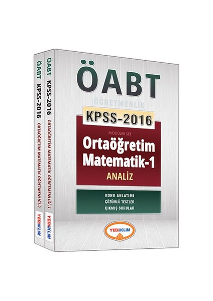 ÖABT 2016 Ortaöğretim Matematik Öğretmenliği Konu Anlatımlı Modüler Set