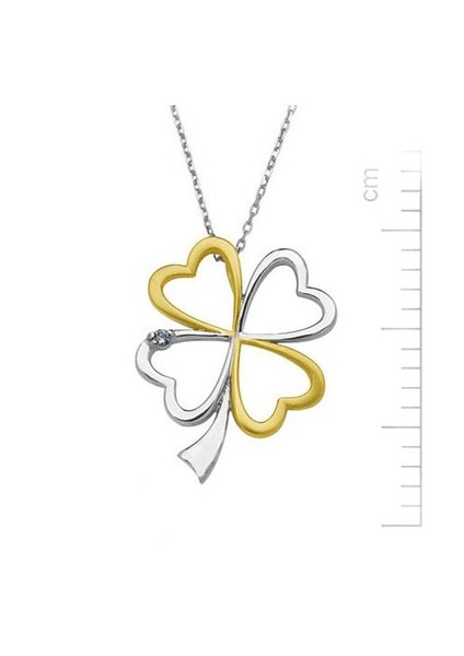 925 Ayar 2,85 Gr 0,02 Karat Pırlanta Şans Kolyesi (GK00010)