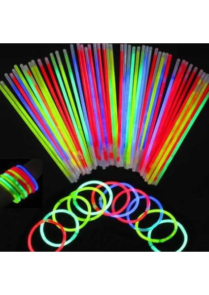 Glow Stick Fosforlu Kırılan Çubuk 100 Adet