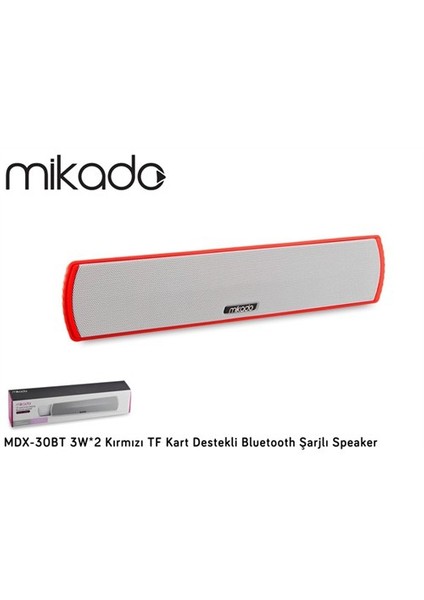 MDX-30BT 3W*2 Kırmızı TF Kart Destekli Bluetooth Şarjlı Speaker