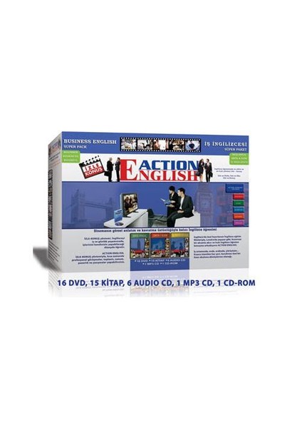 Action English İş İngilizcesi Eğitim Seti (16 DVD, 15 Kitap, 6 Audio CD, 1 MP3 CD, 1 CD-ROM)