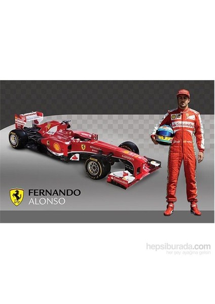 Maxi Poster Ferrari Alonso & Car