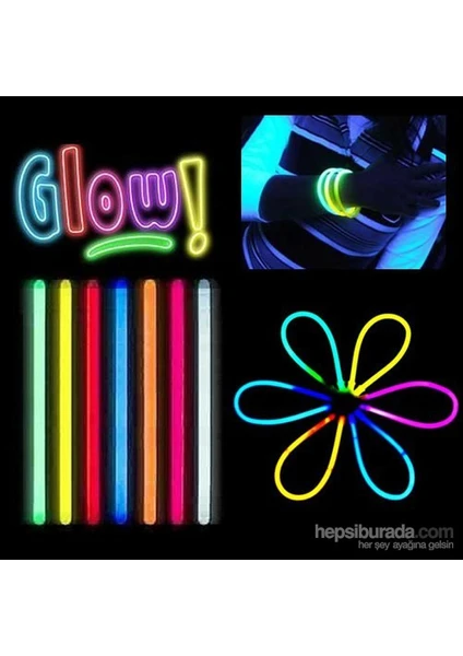 Glow Stick Fosforlu Kırılan Çubuk (100 Adet)