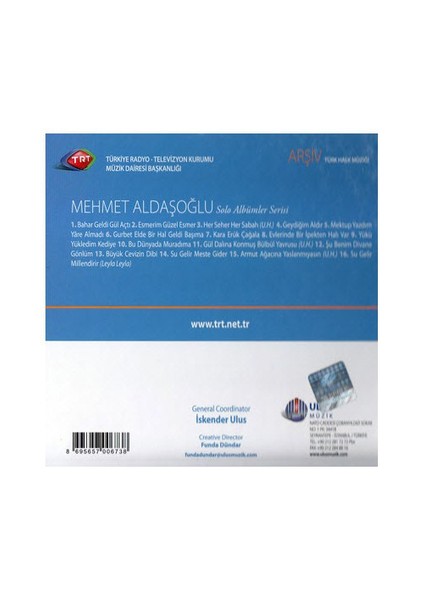 TRT Arşiv Serisi 118: Mehmet Aldaşoğlu - Solo Albümler Serisi ( CD ) fiyatları