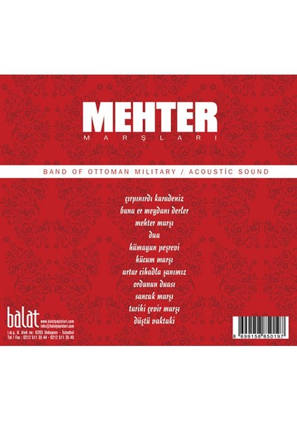 Mehter Marşları - Band Of Ottoman Mılıtary / Acoustıc Sound