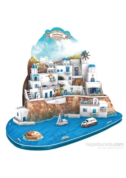 Cubic Fun 129 Parça Santorini Adası 3D Puzzle