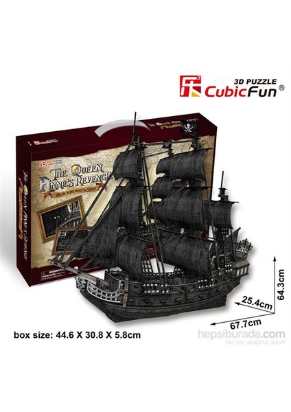 Cubic Fun 3D 308 Parça Puzzle The Queen Anne's Revenge