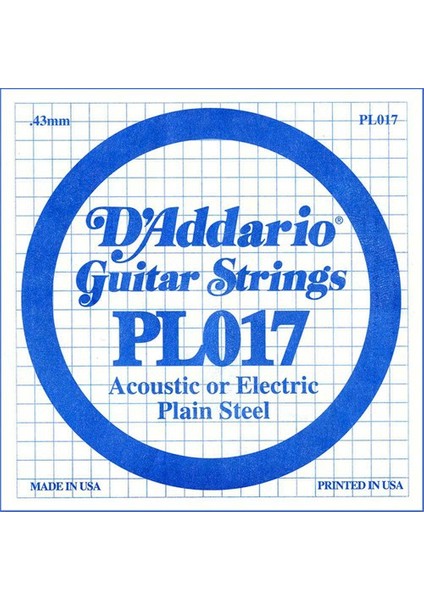 Daddario Pl017 Elektro Gitar Tek Tel