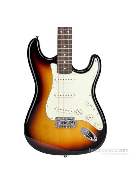 Stratocaster Elektro Gitar (3-Tone Sunburst)