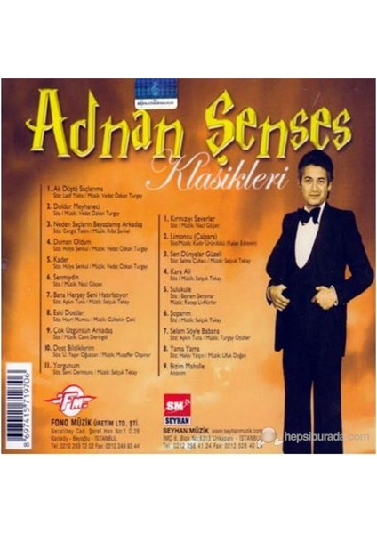 Adnan Şenses - Klasikleri 1976-2006 ( CD ) fiyatları