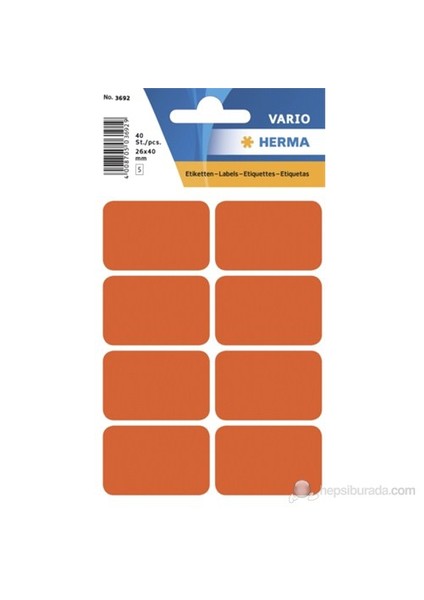 Dikdörtgen Etiket 26x40mm