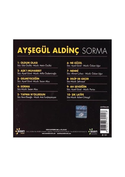 Ayşegül Aldinç - Sorma ( CD )