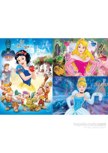 Disney Prensesleri 3 X 48 Parça Kız Çocuk Yapboz