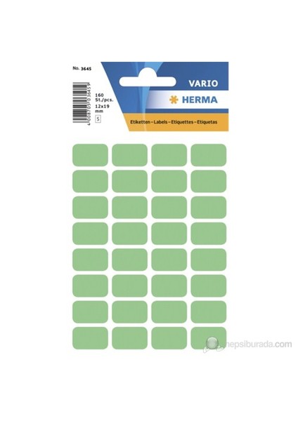 Dikdörtgen Etiket 12x19mm