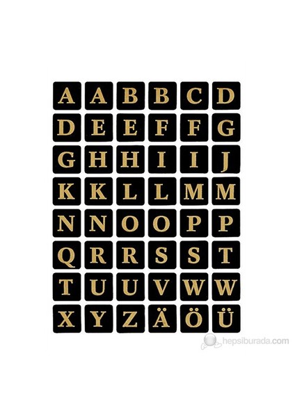 Ofis Etiketleri Harf Ve Rakam A-Z Harf 13*13 4130