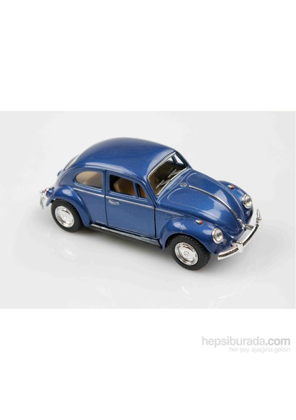 1967 Volkswagen Classical Beetle 1/32 Çek Bırak Die Cast Model Araç Mavi